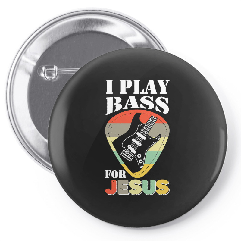 Play Bass For Jesus Guitar T  Shirt Play Bass For Jesus Guitar Vintage Pin-back Button | Artistshot