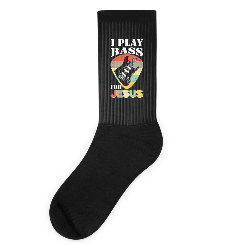 Play Bass For Jesus Guitar T  Shirt Play Bass For Jesus Guitar Vintage Socks | Artistshot