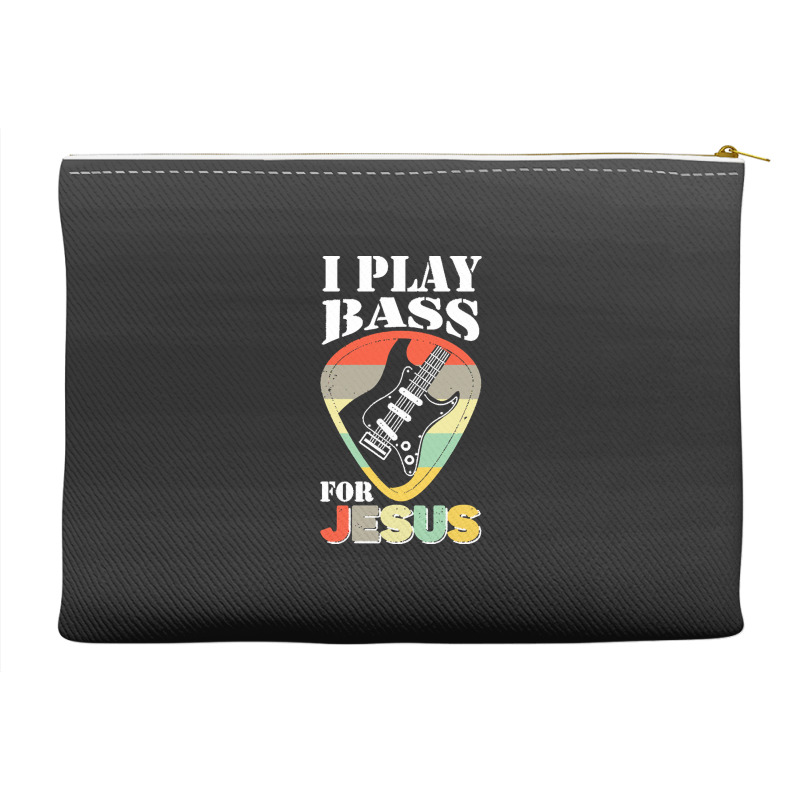 Play Bass For Jesus Guitar T  Shirt Play Bass For Jesus Guitar Vintage Accessory Pouches | Artistshot