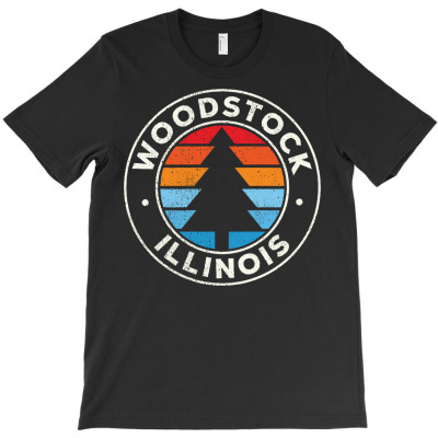 Woodstock Illinois Il Vintage Graphic Retro 70s Long Sleeve T Shirt T-shirt Designed By Nevermore