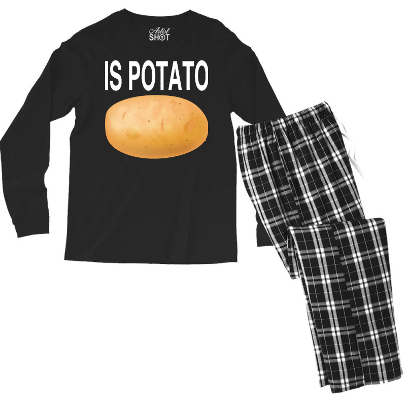 Potato T  Shirt Is Potato In Television As Seen On Late Night T  Shirt Men's Long Sleeve Pajama Set | Artistshot