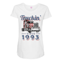 Truckin Since 1993 Trucker Big Rig Driver 29th Birthday T Shirt Maternity Scoop Neck T-shirt | Artistshot