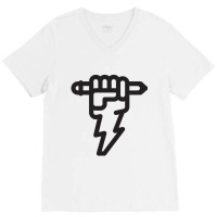 Pencil Lightning V-neck Tee | Artistshot