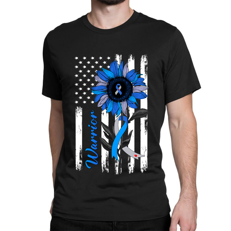 Diabetes Diabetic Warrior Sunflower American Flag 1 Diabetes Awareness Classic T-shirt by offensejuggler | Artistshot