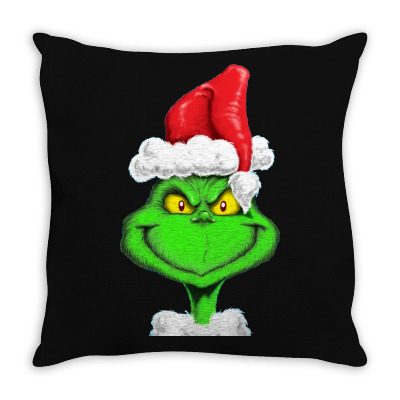 Grinch The Santa Throw Pillow Designed By Mdk Art