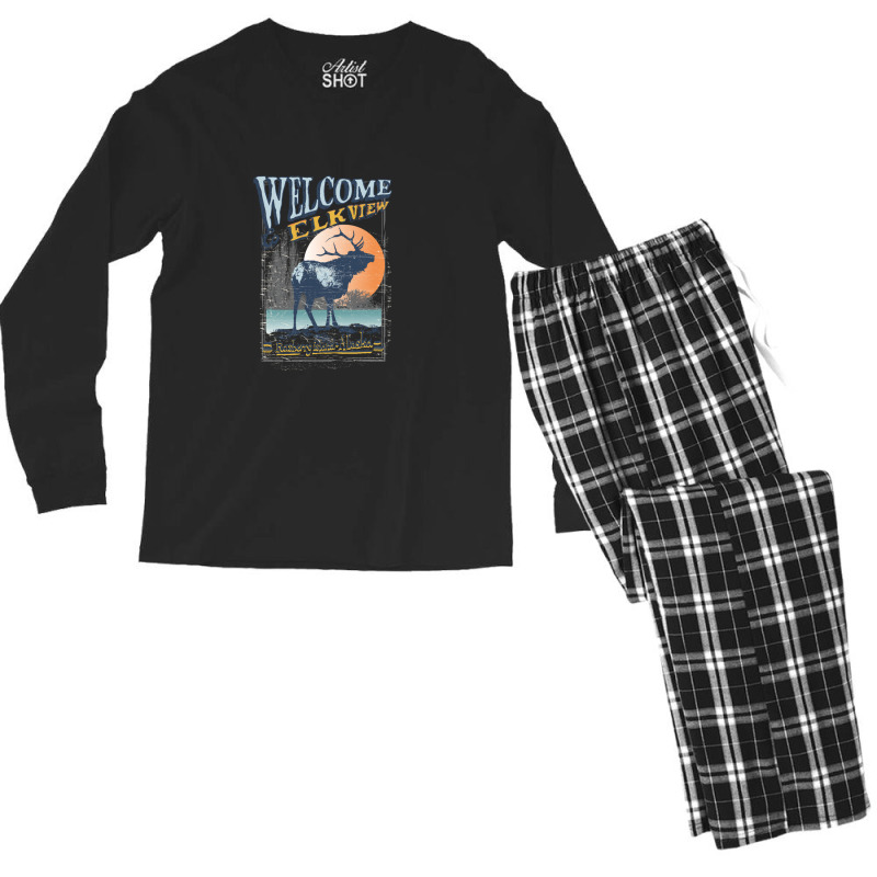 Welcome Elkview Island Alaska Men's Long Sleeve Pajama Set by coşkun | Artistshot