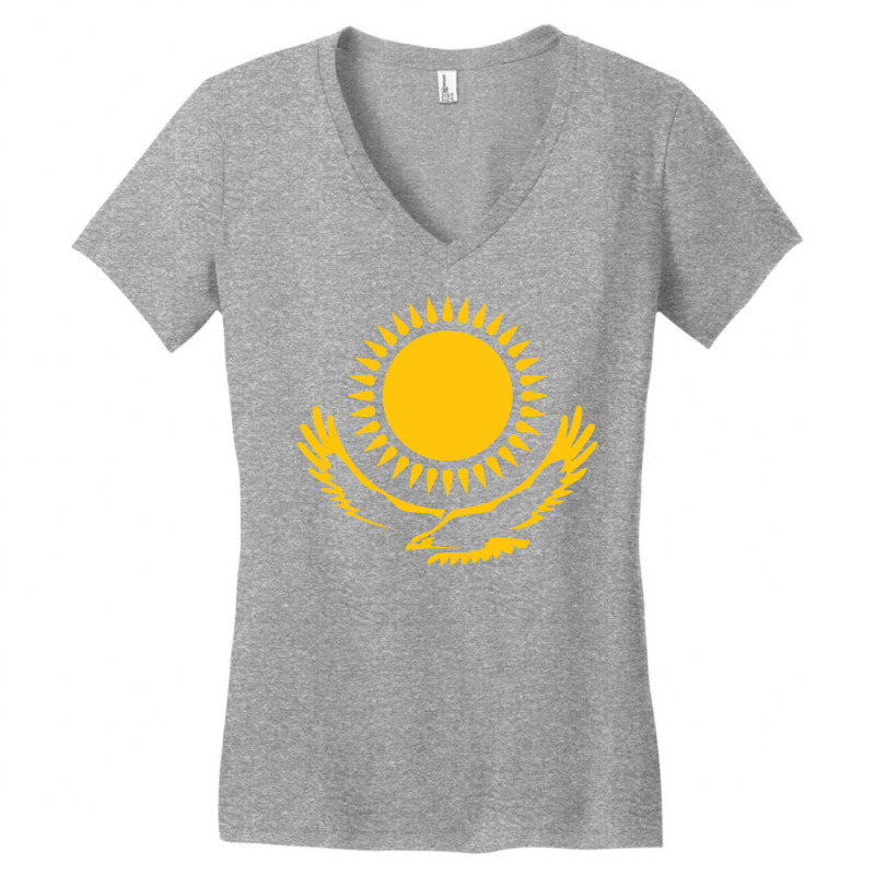 Kazakhstan Flag Kazakh Eagle Pullover Hoodie Women's V-Neck T-Shirt by jermonmccline | Artistshot