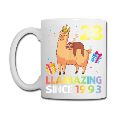 Sloth Sleep On Llama Birthday 28 Years Llamazing Since 1993 T Shirt Coffee Mug Designed By Carlakayl