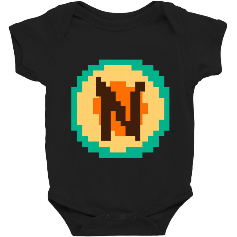 Pixelated Letter N Baby Bodysuit by selos47 | Artistshot