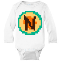 Pixelated Letter N Long Sleeve Baby Bodysuit | Artistshot