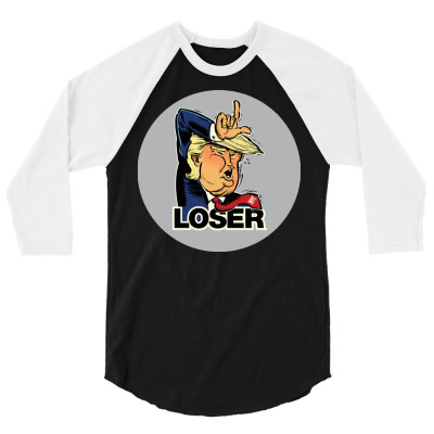 Donald Trump Loser 3/4 Sleeve Shirt Designed By Mdk Art