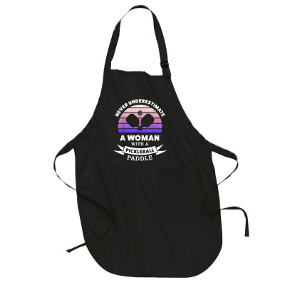 Pickleball Player Gift Woman With A Pickleball Paddle T Shirt Full-length Apron Designed By Jermonmccline