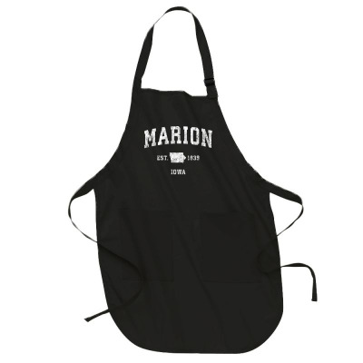 Marion Iowa Ia Vintage Athletic Sports Design T Shirt Full-length Apron Designed By Enigmaa