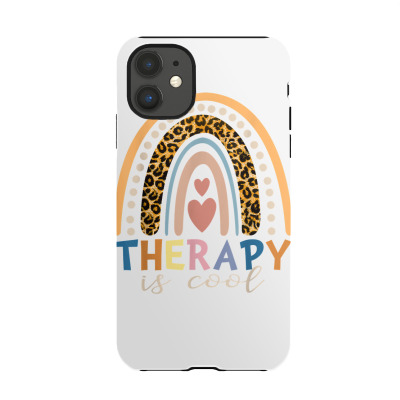 Therapy Is Cool Mental Health Awareness Rainbow Leopard Gift T Shirt Iphone 11 Case Designed By Haleikade