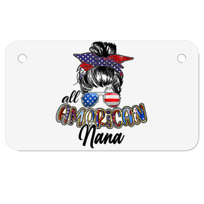 Funny All American Nana Shirt 4th Of July Family Matching T Shirt Motorcycle License Plate Designed By 1qoqzs39