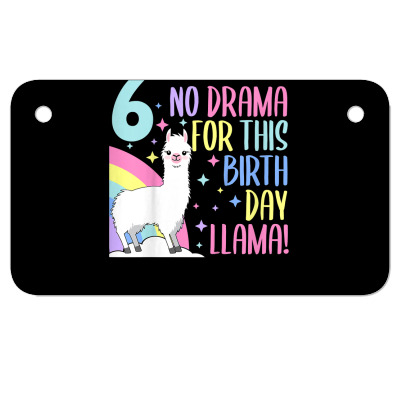 Kids 6 Year Old 6th Llama Birthday Party No Drama Birthday Llama T Shi Motorcycle License Plate Designed By Espermarl