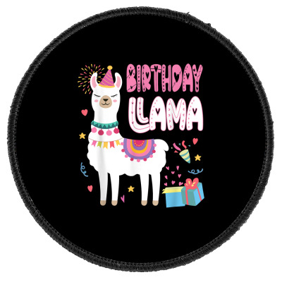 Birthday Llama Girl Birthday Party Llama Birthday Theme T Shirt Round Patch Designed By Rainaanik