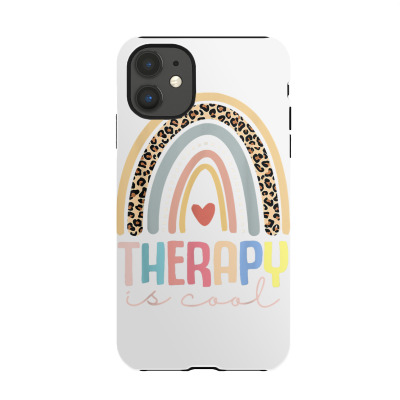 Therapy Is Cool Mental Health Awareness Rainbow Leopard T Shirt Iphone 11 Case Designed By Haleikade