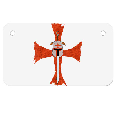 Mens Deus Vult Crusade Sign Cross Crucifix Medieval Templar Sword T Sh Motorcycle License Plate Designed By Enigmaa