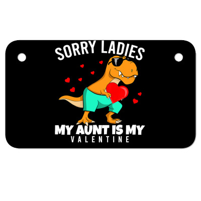 Dinosaur Auntie Aunt Is My Valentine Long Sleeve T Shirt Motorcycle License Plate Designed By Ryleiamiy