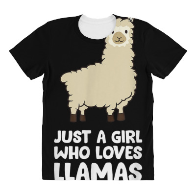 Just A Girl Who Loves Llamas T Shirt All Over Women's T-shirt Designed By Burtojack