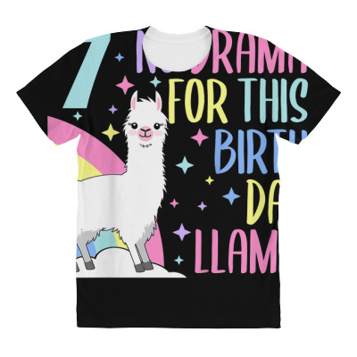 Kids 7 Year Old 7th Llama Birthday Party No Drama Birthday Llama T Shi All Over Women's T-shirt Designed By Espermarl