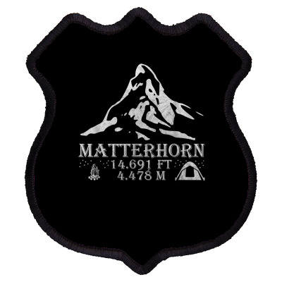Matterhorn Mountain Alps Outdoor Climbing Hiking Holiday T Shirt Shield Patch Designed By Vaughandoore01