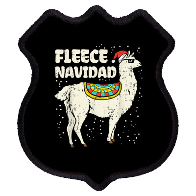 Fleece Navidad Santa Llama Cool Alpaca Christmas Xmas Gift T Shirt Shield Patch Designed By Madeltiff