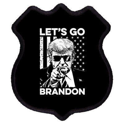 Let's Go Brandy Brandon Funny Trump America Flag Anti Biden T Shirt Shield Patch Designed By Kretschmerbridge