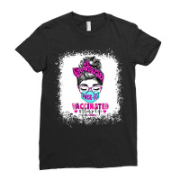 Masked And Vaccinated Nurse Life Messy Bun Registered Nurse T Shirt Ladies Fitted T-shirt | Artistshot