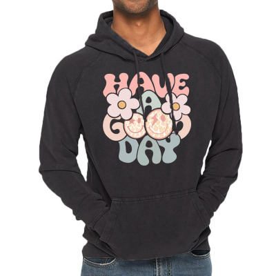 Have A Good Day Retro Smiley Face And Flower Aesthetic Pullover Hoodie Vintage Hoodie Designed By Ryleiamiy