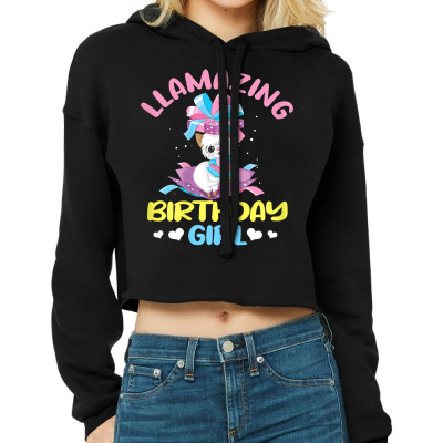 Girl Llama Birthday Llamazing Party Gift For Birthday Girl T Shirt Cropped Hoodie Designed By Nicoleden