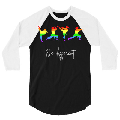 Be Different Karate Girl Lgbtq Bi Pan Love Trans Lesbian T Shirt 3/4 Sleeve Shirt Designed By Smykowskicalob1991