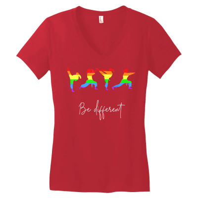 Be Different Karate Girl Lgbtq Bi Pan Love Trans Lesbian T Shirt Women's V-neck T-shirt Designed By Smykowskicalob1991