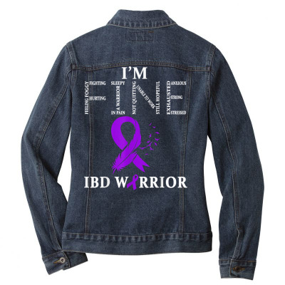 Crohns Disease Ibd Warrior I'm Fine T Shirt Ladies Denim Jacket Designed By Jermonmccline