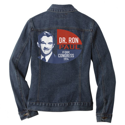Dr. Ron Paul For Congress Vintage T Shirt Ladies Denim Jacket Designed By Naythendeters2000
