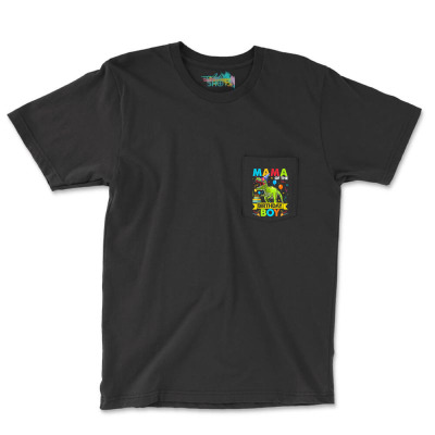 Mama Of The Birthday Boy T Rex Dinosaur Birthday Party T Shirt Pocket T-shirt Designed By Carlakayl