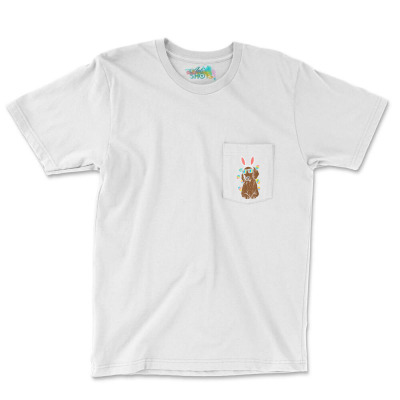 Dachshund Bunny Ears Glasses Eggs Cute Easter Wiener Dog T Shirt Pocket T-shirt Designed By Shyanneracanello