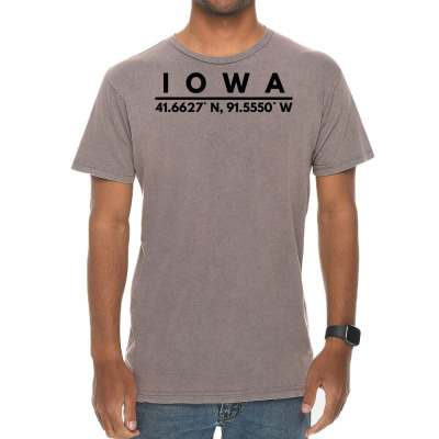 Iowa Ia Athletics Latitude & Longitude Fans T Shirt Vintage T-shirt Designed By Windrunner