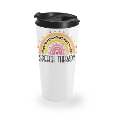 Speech Therapy Rainbow Speech Language Pathologist Gifts Slp T Shirt Travel Mug Designed By Stacychey
