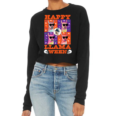 Happy Llamaween Funny Halloween Llama Costume Trick Or Treat T Shirt Cropped Sweater Designed By Nicoleden