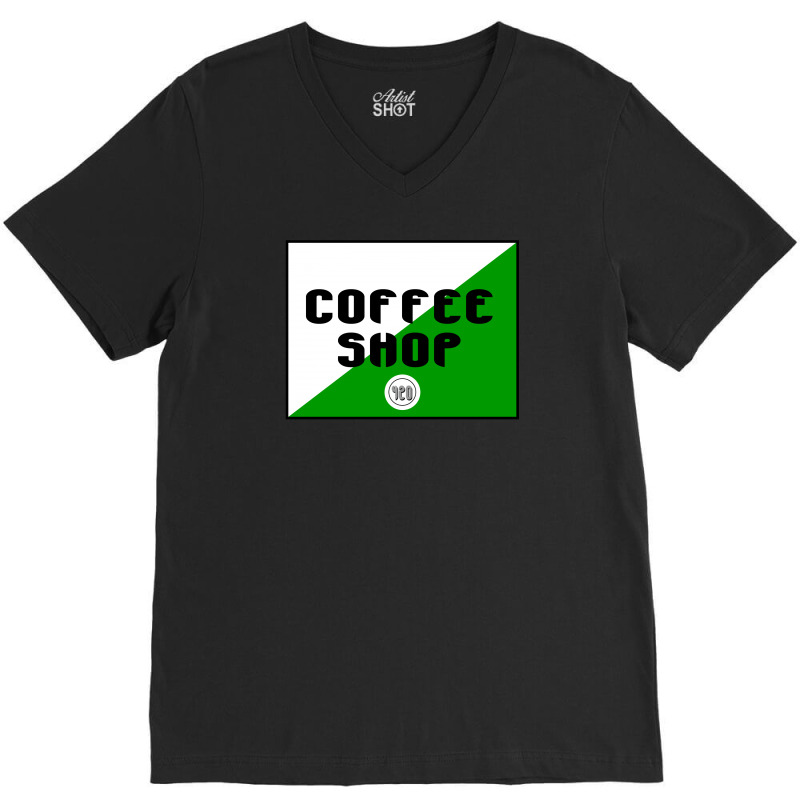 Amsterdam Coffee Shop V-Neck Tee by nurmasit1 | Artistshot