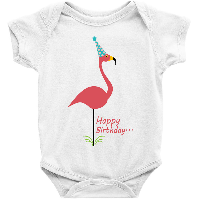 Pink Lawn Flamingo Happy Birthday To Classy Person Baby Bodysuit by nurmasit1 | Artistshot