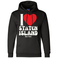 I Love Staten Island Lovers Retro Distressed Pullover Hoodie Champion Hoodie | Artistshot