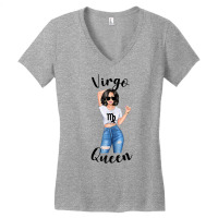 Womens Virgo Queen Mom Zodiac Astrology Birthday Symbol Sign T Shirt Women's V-neck T-shirt | Artistshot