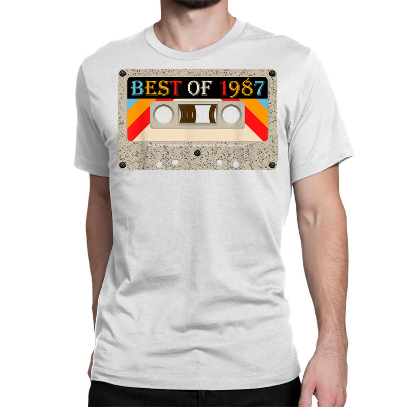 Best Of 1987 35 Years Old Birthday Cassette Tape Vintage T Shirt Classic T-shirt by belenfinl | Artistshot