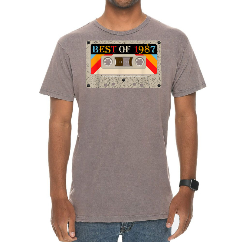 Best Of 1987 35 Years Old Birthday Cassette Tape Vintage T Shirt Vintage T-Shirt by belenfinl | Artistshot