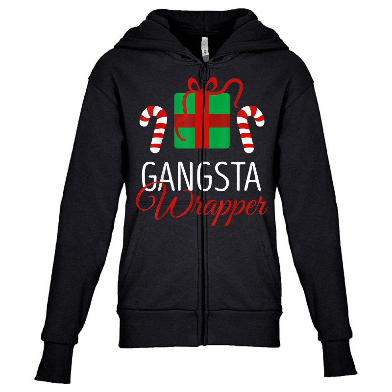 Funny Christmas Pajama Gangsta Wrapper Christmas T Shirt Youth Zipper Hoodie | Artistshot