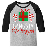 Funny Christmas Pajama Gangsta Wrapper Christmas T Shirt Youth 3/4 Sleeve | Artistshot