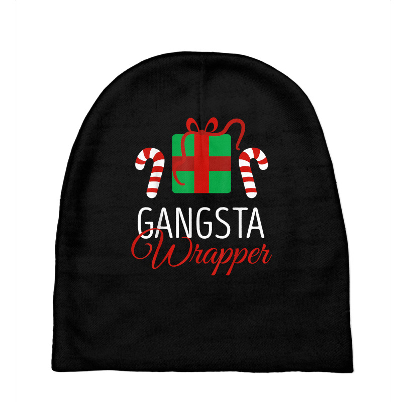 Funny Christmas Pajama Gangsta Wrapper Christmas T Shirt Baby Beanies | Artistshot